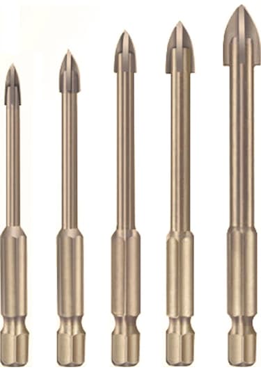 Fosenze Çelik Karbür Matkap Ucu Seti, Cam, Seramik, Duvar, Ahşap Delme İçin Çok Amaçlı 5'li 3-4-5-6-7mm Delme Aleti Seti