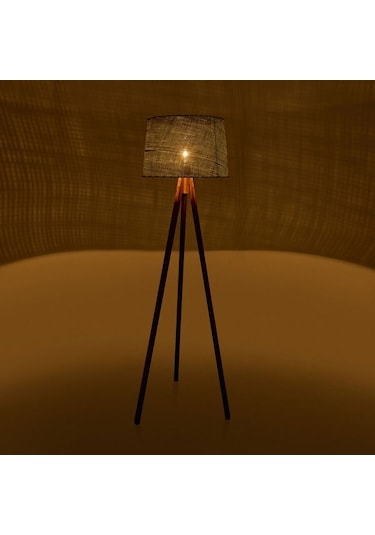 Evidea Lighting Calen Tripod Lambader - Yeşil / Ceviz - 140x35x35 Cm Yeşil / Ceviz