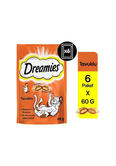 Dreamies Tavuklu Kedi Ödülü 6 x 60 G