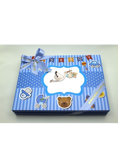 Dark Brown Hoşgeldin Bebek Çikolatası İsim Yazılabilen Hediye Çikolata EBK21 48 Adet
