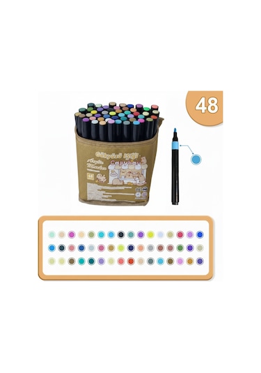 48li Akrilik Marker Kalem Seti - Capybara Desenli