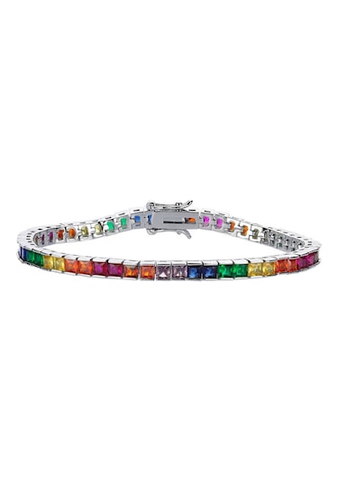 Merano Design Rainbow Kare Taşlı Bileklik Çok Renkli