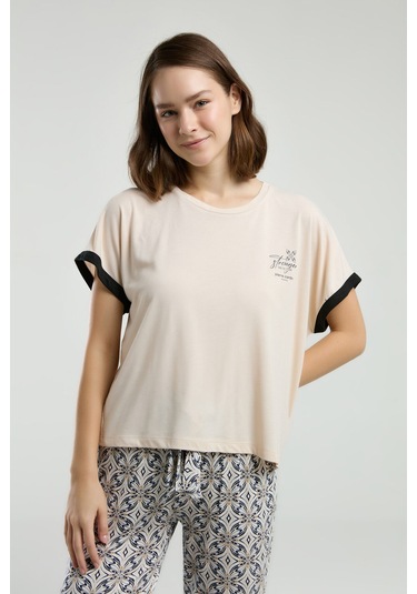 Pierre Cardin Kadın Krem Pijama Takımı Pc8959-s-v1 Krem