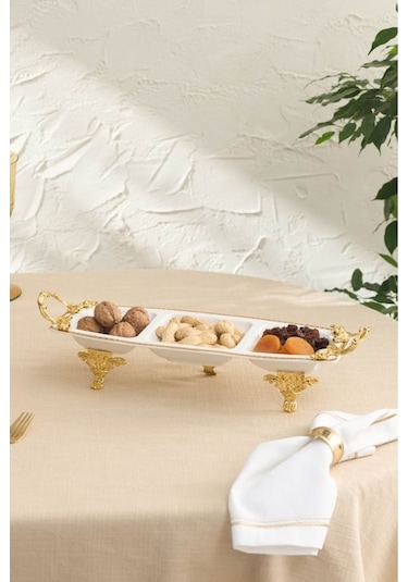 Karaca Crown Dekoratif 3'lü Çerezlik 37,5X14,6X8 cm