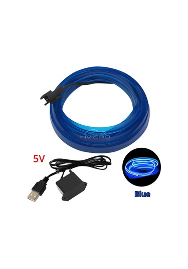 Sıcak Satış 1/2/3/5m Araba Iç Aydınlatma Led Kapı Şeritleri Dekorasyon Çelenk Teli Blue-usb 2m 1 Piece Set