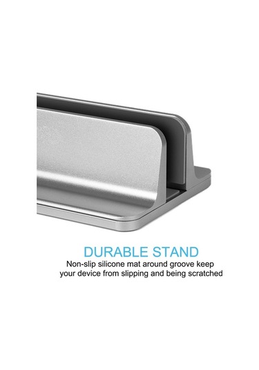 Ebitda Alüminyum Dikey Dizüstü Bilgisayar Sehpası - Ayarlanabilir Masaüstü Tutucu, Gümüş, Macbook, Dell, Lenovo Uyumlu