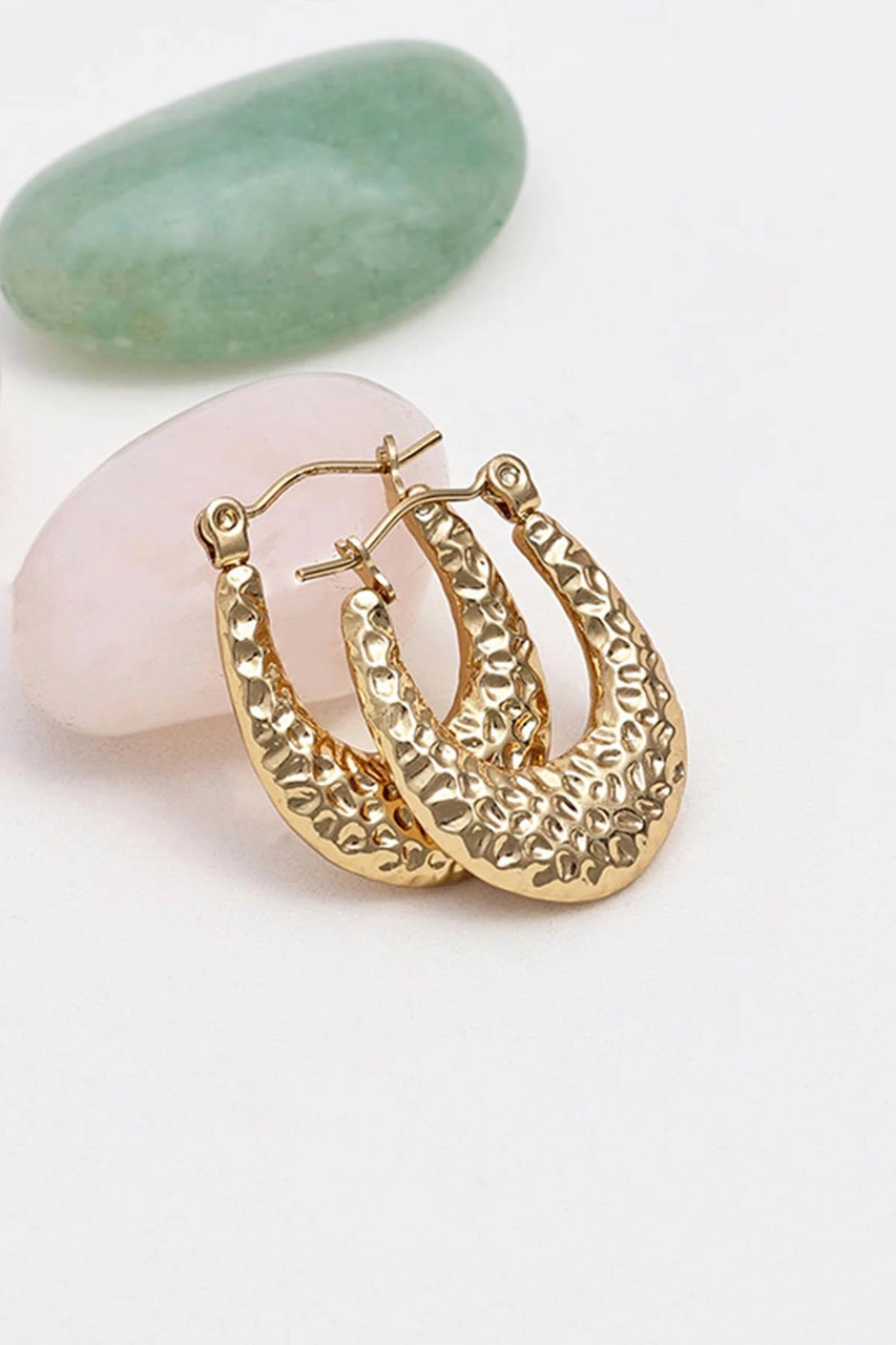 Gümüş Pazarım Yılan Derisi Desenli Altın Kaplama Çelik Küpe Diğer