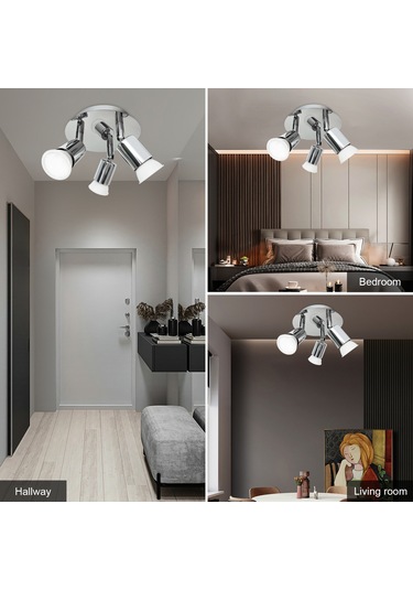 Ximistore9 Ayar Açılı 3 Başlı Gu10 Tavan Spot Lambası - Düşük Enerji Tüketimi İle İç Mekan Aydınlatma