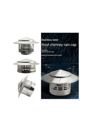 Paslanmaz Çelik Baca Kapağı Dış Duvar Hava Çıkışı Kullanışlı Soba Borusu Koruyucu Kapak Şömineler 75mm