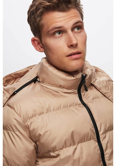 Ds Damat Regular Fit Vizon Rüzgar Geçirmez Yoğun Elyaf Dolgulu Sıcak Tutan Çıkarılabilir Kapüşonlu K 1HF07ORT09020 Vizon