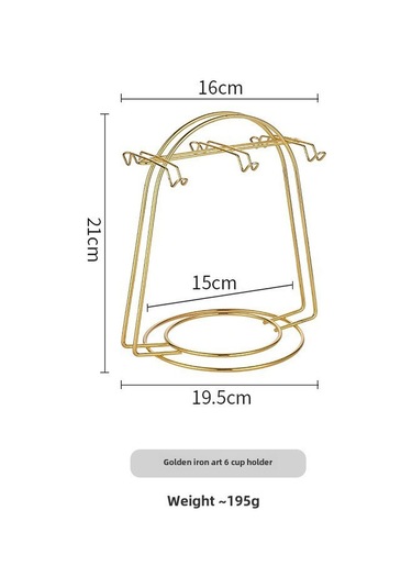 Wezone Gümüş Renkli Demir Çelik 6 Bardaklı Kahve Fincan Rafı, Retro Tasarım, Ev-café Restoran Kullanıma Uygun, Kolay Kurulum, Uluslararası Standartlar