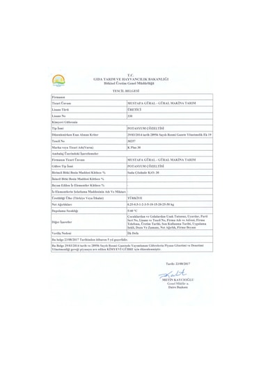 Gmt K Plus 30 5 Lt Potasyum Çözeltisi