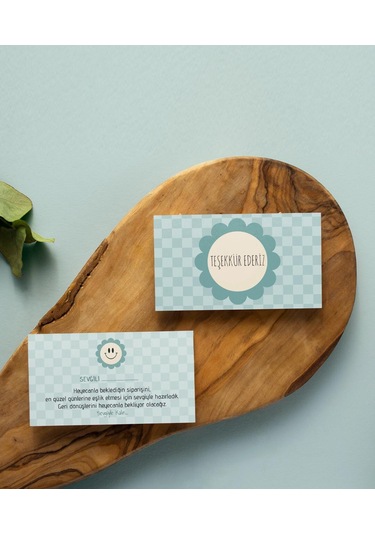 Çift Yön Teşekkür Kartı Thank You Cart Çiçek Desenli Pytktskk1200