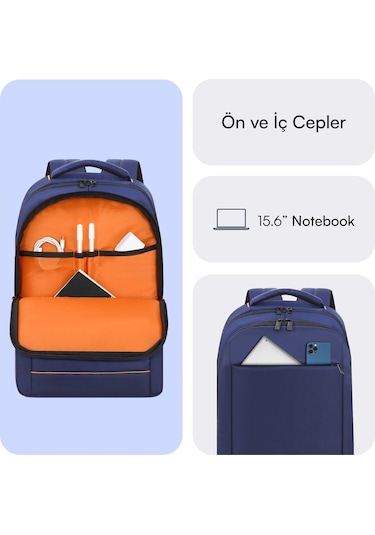 Mack Mcc-006bl 15.6 Offıce Notebook Sırt Çantası Lacivert siyah