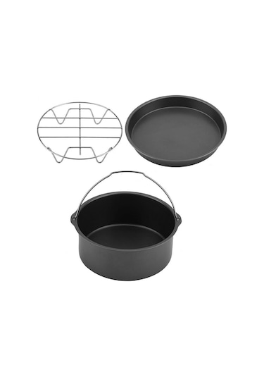 Sones 5'i 1 Arada Fritöz Aksesuar Seti Çok İşlevli Hava Fritözü Seti Izgara Pizza Tavası Beş Parçalı Set