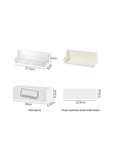 Sones Duvara Monteli Delinmeyen Yatak Başı Gözlük Saklama Kutusu Banyo Tuvalet Malzemeleri Drenaj Rafı Beyaz