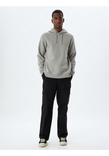 Koton Şardonlu Pamuklu Basic Kapşonlu Sweatshirt Gri 5wam70001mk Gri