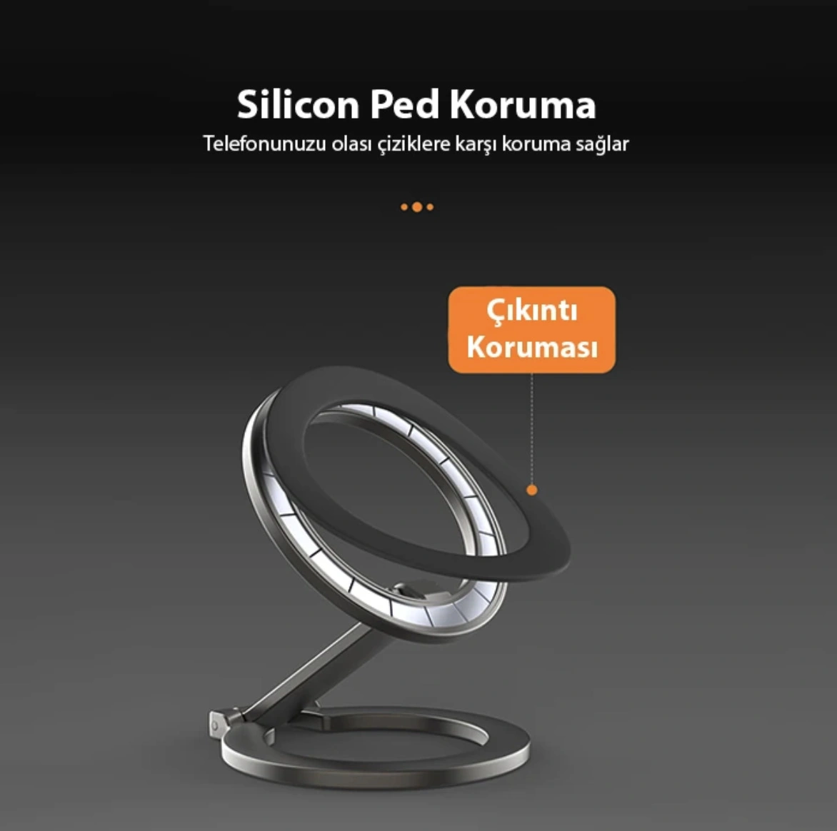 Mini Çok Güçlü Katlanır Telefon Tutucu Araç Masa Araba Yer Kaplamayan Magsafe Tüm Telefonlara Uyumlu