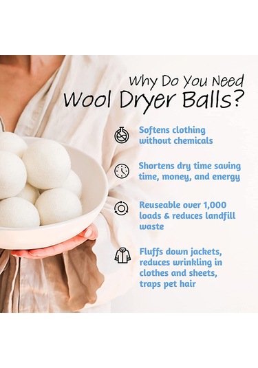 Kosona 6 Adet Yumuşak Yün Kurutma Topu - Evde Çamaşır Temizliği Ve Kurutma İçin Eko Dost Malzeme Açık Sarı