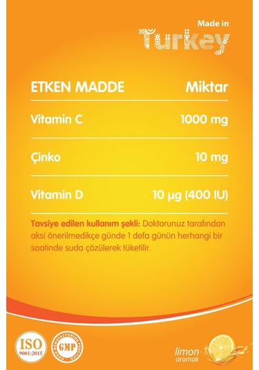 Mdc Vitamin C. Çinko Ve Vitamin D3 20 Efervesan Tablet