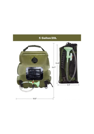 Suofeng 20l Pvc Güneş Isıtmalı Dışarıdaki Duş Çantası, Sıcaklık Gösterici İle Kamp Ve野营 İçin Taşınabilir, Mavi At6628 Mavi