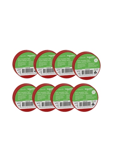 Schneider 8li Kırmızı PVC İzolasyon Bandı 20mt*19mm 2420100-8