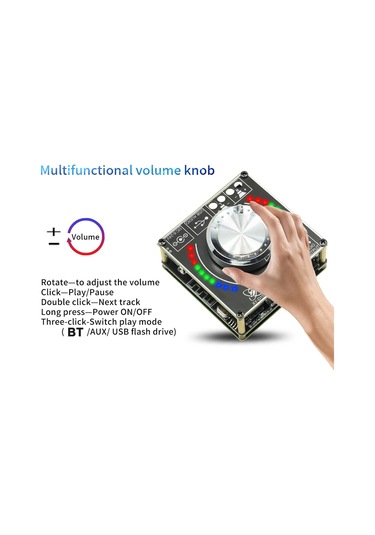 Reedark 15w+15w Bluetooth 5.1 Güçlendirici Modülü, Aux+usb Girişi, Sinilink App Kontrol, Renkli Spektrum Işığı, 8-24v, Çoklu Koruma Çok Renkli