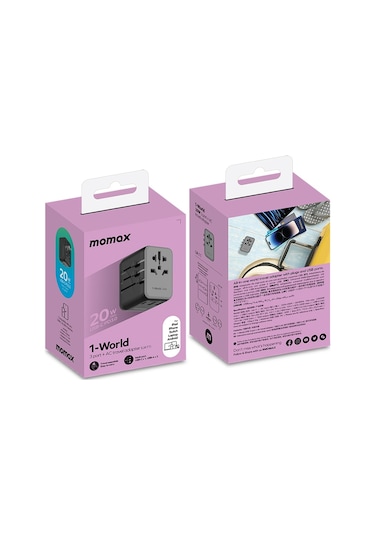 Momax Ua11 1-world 20w Pd Global Seyahat Hızlı Şarj Cihazı Güç Adaptörü Siyah