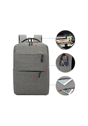 Novahub Çok Amaçlı Oxford Sırt Çantası, Omuz Çantası Ve El Çantası Seti - Açık Gri Renkler Açık Gri Açık Gri