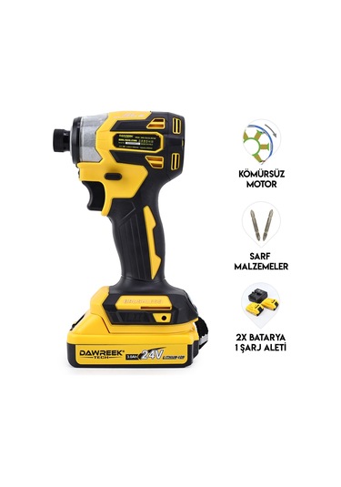 Dawreek Akülü Torklu Vidalama/Somun Sıkma Makinesi - Sarı