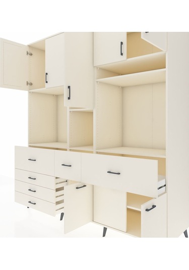 Kronos Dolap 10 Raflı 6 Çekmeceli 8 Kapaklı 220x59x243 Aytaşı-aytaşı/aytaşı Aytası/aytası