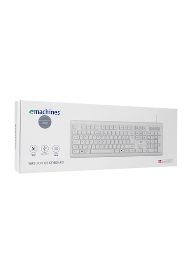 Acer Emachines, Eak9821, Beyaz, Usb Kablolu, Türkçe Q, Standart Klavye