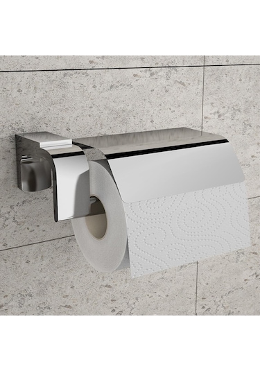 Ahlez Premium Uzun Havluluk Kapaklı Kağıtlık Ikili Banyo Seti Krom