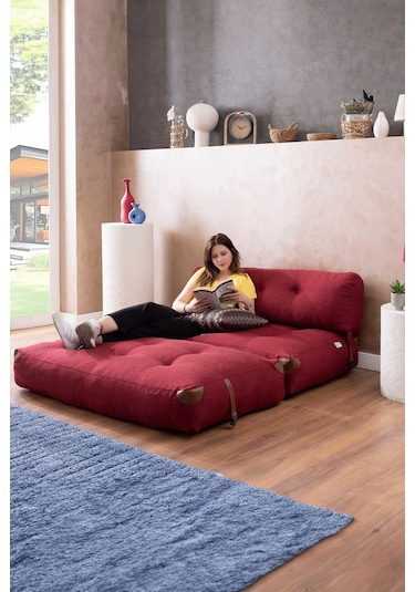 Good Night Megano Yeni Nesil 140 Cm Uzanma Tv Koltuğu & Misafir Yatağı Bordo