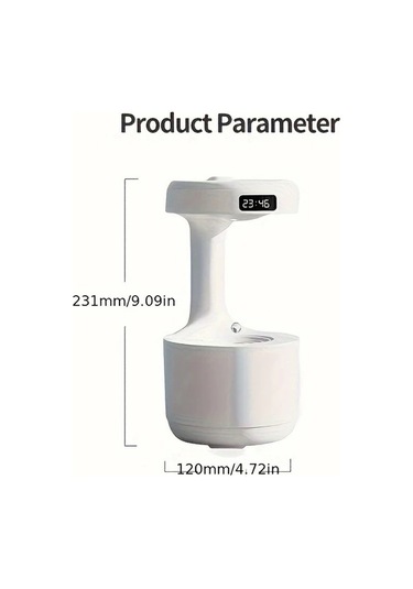 Motion003 1 Adet Anti Yerçekimi Nemlendirici Beyaz Saat Ve Gece Işığı Estetik Ev Dekoru Hava Kalitesi