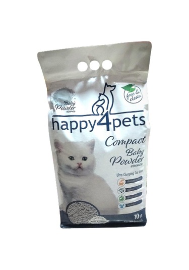 Happy4pets Baby Powder Kokulu İnce Taneli Topaklaşan Bentonit Kedi Kumu 10 KG
