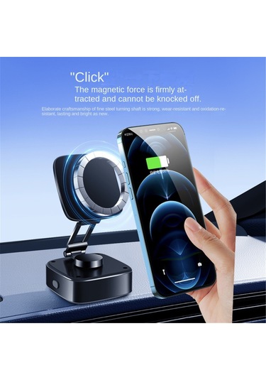 Springsun 2025 Yeni Güçlü Mıknatıslı Araç Telefon Tutucu 360 Dönen Evrensel Metal Stand Tüm Modeller Siyah