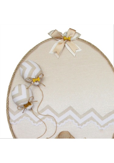 Pelüş Fil Süslemeli, 42cm Oval Kapı Süsü Çok Renkli