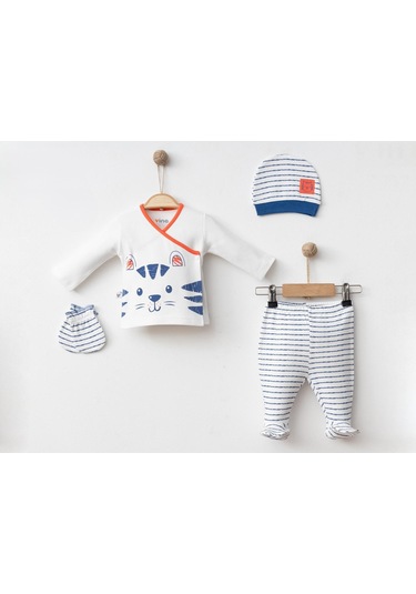 Aslan Baskılı 4lü Set Mavi