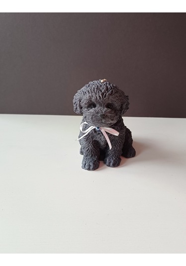 Köpek Figürlü Mum Gri 12 Cm