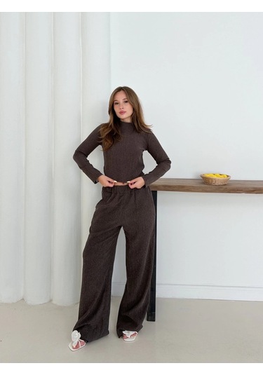 Balıkçı Yaka Örme Takım Kahve St265865 Kahve