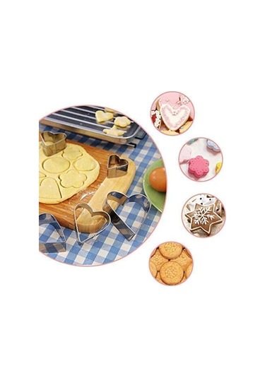 Mucit Home 12 Parça Metal Kurabiye Kalıbı Çelik Gri