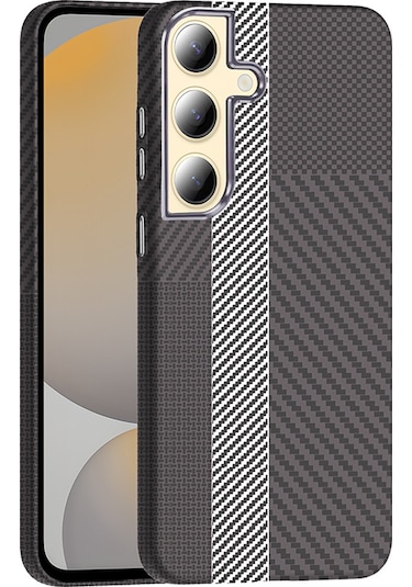Mobilefix Galaxy Uyumlu S24 Kılıf M-safe Şarj Özellikli Karbon Fiber Görünümlü Gros Kapak - D Desert Titanyum