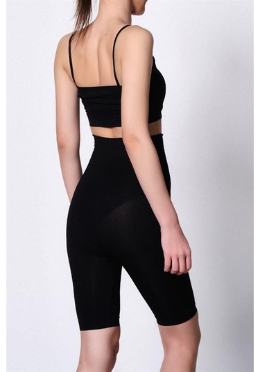 Emay Dikişsiz Uzun Paça Çift Kat Bokser Korse 2015 Siyah