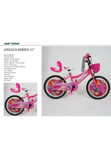 Sarissa Angels 20 Jant 6 Ve 10 Yaş Çocuk Bisikleti Pembe + Yan Destek Tekeri Pembe
