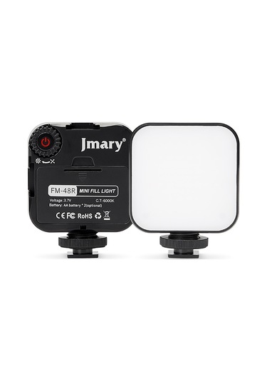 Jmary Fm-48r Mini Fill Light Telefon-kamera Üstü Pilli Aydınlatma Işığı Siyah