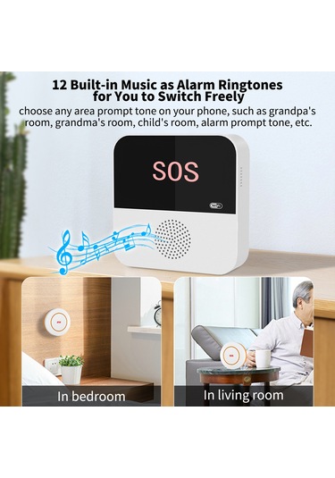 Suofeng Yaşlı Çağrı Cihazı Wifi+rf Teknoloji İle Akıllı Ev Güvenliği Alarmı, Uzak Kumanda, Pil İle Teslim, 1 Alıcı 1 Düğme Cf100 A Modeli