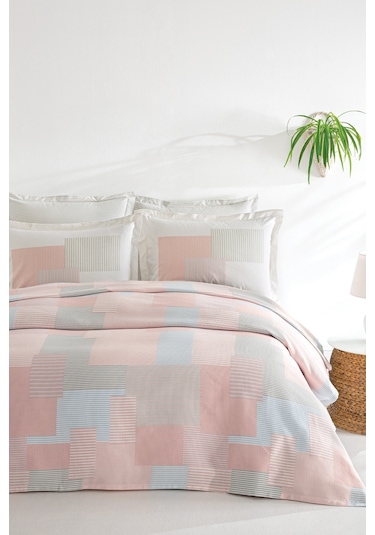 Puffy Romarin Tek Kişilik Ranforce Pike Takımı - Blush