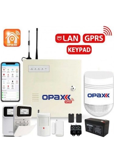 Opax-2747 Gprs&Lan Alarm Paneli Bgr-10 Kablolu Sirenli Full Set