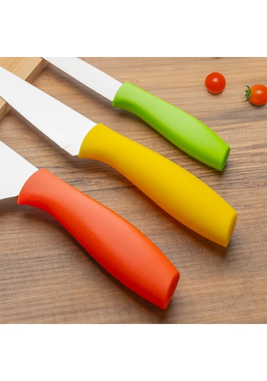 Porsima 3155-3'lü Bıçak Seti Meyve Et Doğrama Bıçağı Şef Bıçağı Çok Renkli